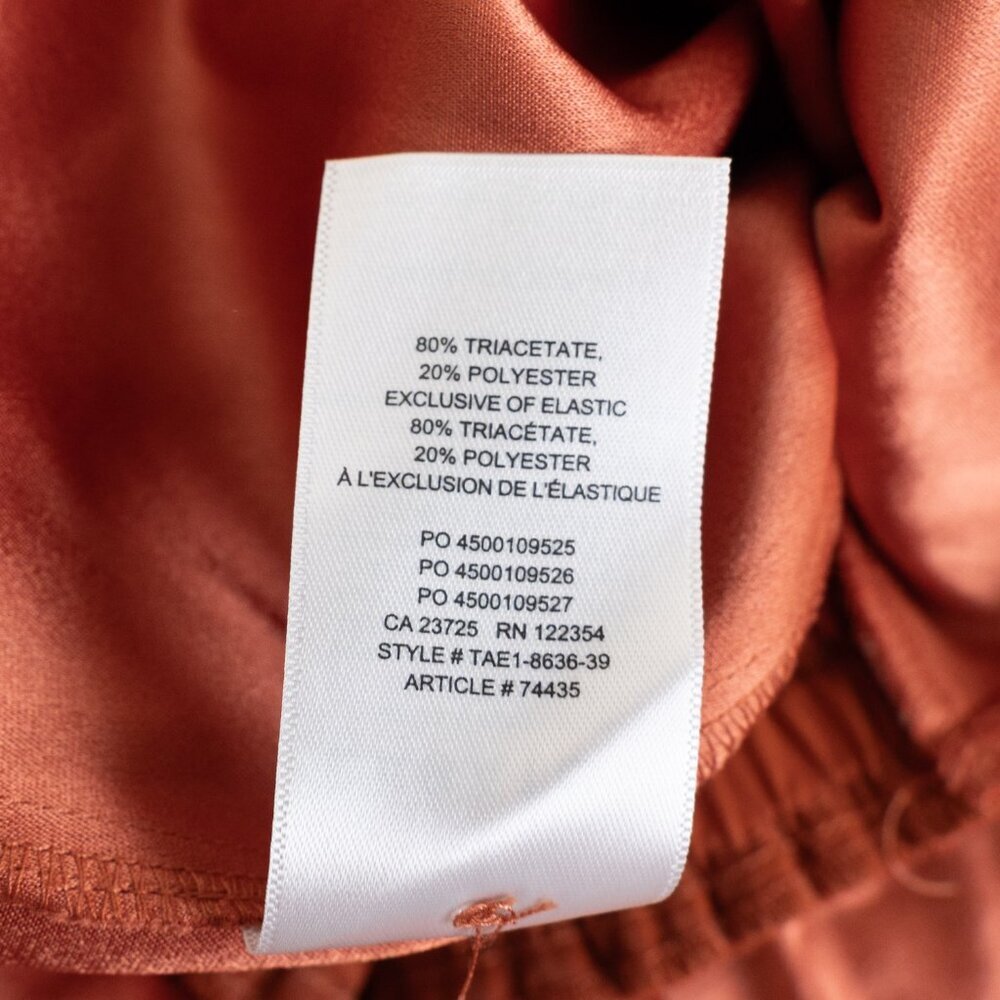 Aritzia Babaton Satin Dress Stanley Kimono Style Faux Wrap Burnt Orange  Copper - Picture 14 of 15